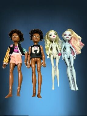 Monster High Nude Dolls Set - Brown, Blonde, Pale Blue & Pink Hair